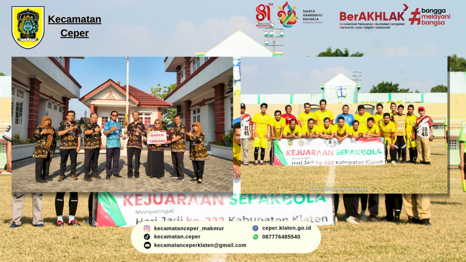 Tim Sepak Bola ASN Ceper Raih Juara 3