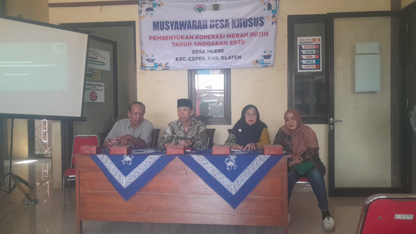 Pada hari sabtu tanggal 3 mei 2025 jam.8.30 bertempat Di Kantor Balai Desa Mlese.  Musyawarah Desa Khusus Pembentukan koperasi merah putih tahun anggaran 2025